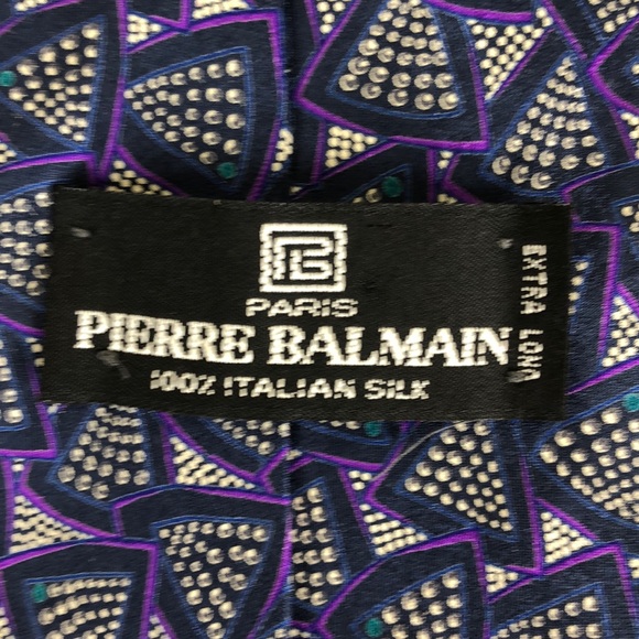 Pierre Balmain Paris Silk 64” Extra Long XL Tie - Picture 8 of 8